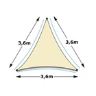 Kép 8/8 - Prémium napvitorla (világos homok színben, 3,6 x 3,6 x 3,6 méteres)