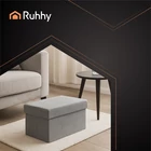 Kép 9/13 - Puff tárolóval - szürke 76x38x38cm 