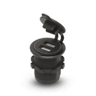 Kép 1/2 - Szivargyújtó helyére beépíthető USB aljzat, piros LED - csavaros (2 x USB - 5V - 2,1A)