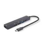 Kép 2/4 - Multifunkciós USB Hub - HDMI + Type-C 3.0 - 3xUSB-A, 1xType-C - 5 Gbps, 100 W - fekete