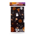 Kép 2/2 - Halloween-i asztalterítő - alumínium hatású - 137 x 183 cm - apró motívumos