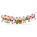 Kép 2/3 - Karácsonyi papír girland - 8 db Mikulás - 3,5 m