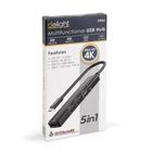 Kép 4/4 - Multifunkciós USB Hub - HDMI + Type-C 3.0 - 3xUSB-A, 1xType-C - 5 Gbps, 100 W - fekete
