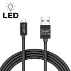 Kép 1/4 - Adatkábel - USB Type-C, LED fénnyel, fekete - 1 m