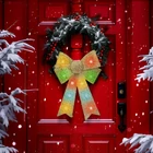 Kép 1/2 - LED-es masni dekoráció - fényes - arany - 11 színes LED - 40 x 30 cm