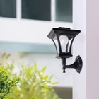 Kép 2/5 - LED-es szolár lámpa - fali - 21 x 21 cm - 8 LED - fekete - melegfehér