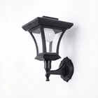 Kép 3/5 - LED-es szolár lámpa - fali - 21 x 21 cm - 8 LED - fekete - melegfehér