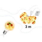 Kép 3/7 - LED gömb fényfüzér belső dekorációval 3m 50LED - meleg fehér