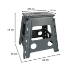 Kép 7/7 - Csúszásmentes összecsukható szék 39cm sötétszürke