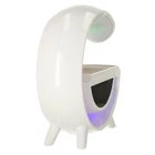 Kép 10/11 - LED RGB lámpa vezeték nélküli töltővel, rádiós ébresztőórával
