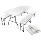 Kép 1/13 - Összecsukható kerti asztal 180 cm + 2 pad