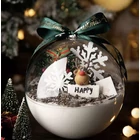 Kép 11/18 - Átlátszó karácsonyi függődísz, gömb, 8cm, 12db 