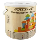 Kép 4/13 - Fa építőkocka készlet + szortírozó - 100 db
