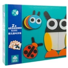 Kép 3/13 - Fa logikai rejtvény - állatok geometriai ábrái