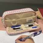 Kép 8/11 - Három részes kockás tolltartó rózsaszín 