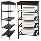 Kép 1/6 - 5 szintes cipő-, ruhatároló szekrény állítható magassággal, fekete