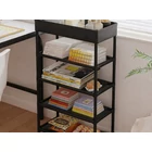 Kép 2/6 - 5 szintes cipő-, ruhatároló szekrény állítható magassággal, fekete