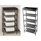 Kép 5/6 - 5 szintes cipő-, ruhatároló szekrény állítható magassággal, fekete
