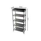 Kép 6/6 - 5 szintes cipő-, ruhatároló szekrény állítható magassággal, fekete