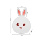 Kép 2/3 - Gyermek éjjeli lámpa, nyuszi, elemes