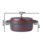 Kép 9/10 - Fazék, tapadásmentes, indukciós, fedővel, 2L