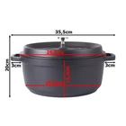 Kép 9/10 - Fazék, tapadásmentes, indukciós, fedővel, 7L