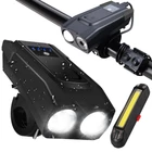 Kép 1/10 - Kerékpár lámpa készlet LED, első és hátsó, csengő
