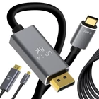 Kép 1/10 - Kábel displayport 1.4, USB Type-c 1,8m