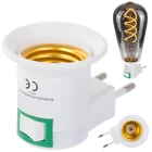 Kép 1/10 - Izzó adapter, kapcsoló 230v e27