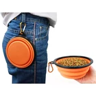 Kép 4/9 - Összecsukható utazótál kutyáknak, narancs, 800 ml