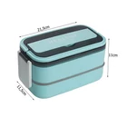 Kép 2/10 - Kétszintes éthordó evőeszközökkel, 1.4 L, kék