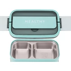 Kép 6/10 - Kétszintes éthordó evőeszközökkel, 1.4 L, kék