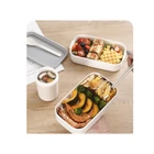 Kép 2/10 - Kétszintes éthordó evőeszközökkel, 1.4 L, fehér