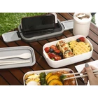 Kép 7/10 - Kétszintes éthordó evőeszközökkel, 1.4 L, fehér