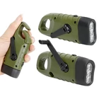 Kép 3/10 - 3 LED-es dinamós zseblámpa kiegészítő napelemmel, zöld