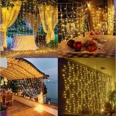 Fényfüggöny 300LED - meleg fehér 