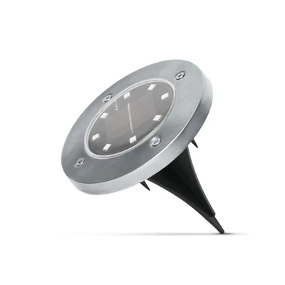 LED-es leszúrható szolár lámpa (kör alakú, melegfehér, 12 cm)