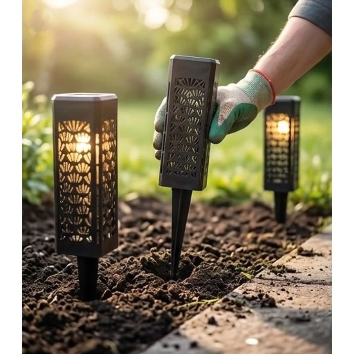 Leszúrható napelemes kerti lámpa szett – 4 db