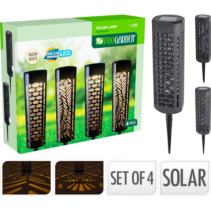 Leszúrható napelemes kerti lámpa szett – 4 db