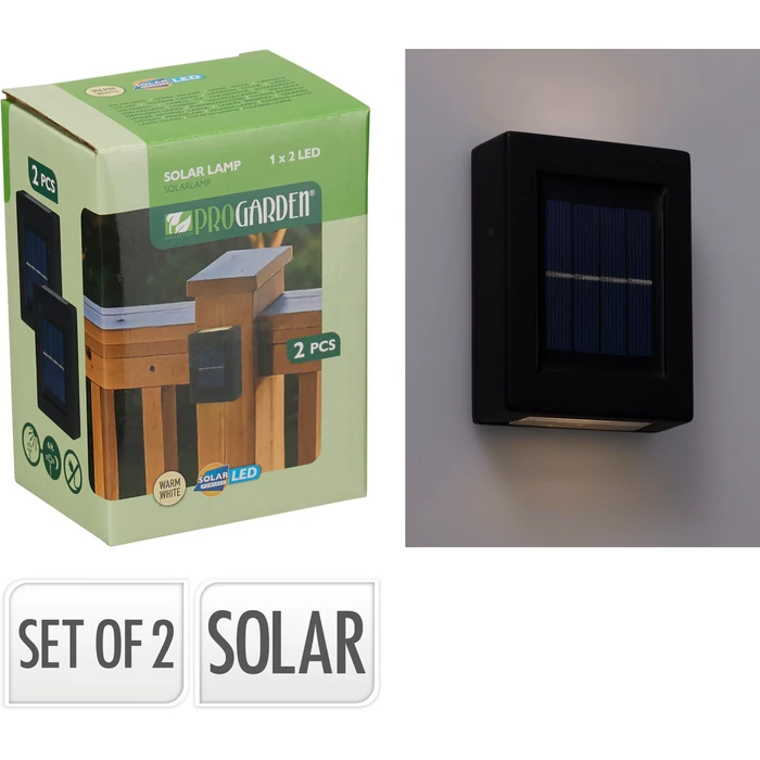 PROGARDEN napelemes falilámpa szett – 2 db-os