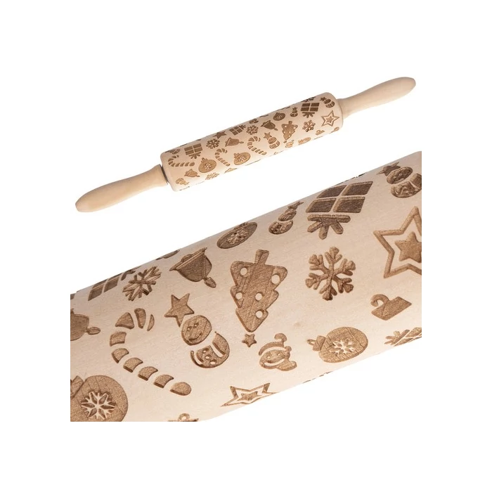 Karácsonyi mintás sodrófa