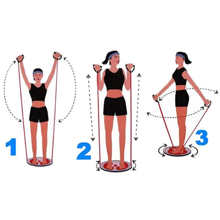 Fitnesz korong gumikötelekkel kék