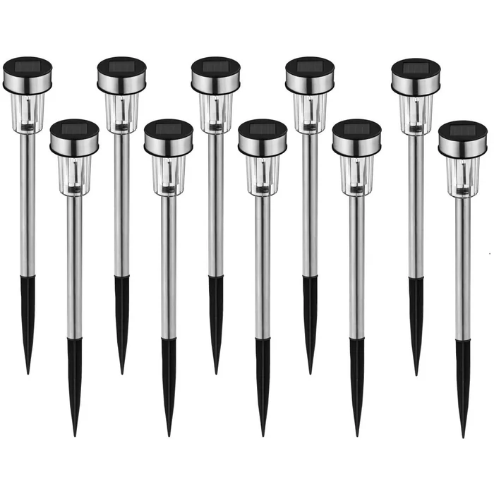 Inox napelemes kerti lámpa