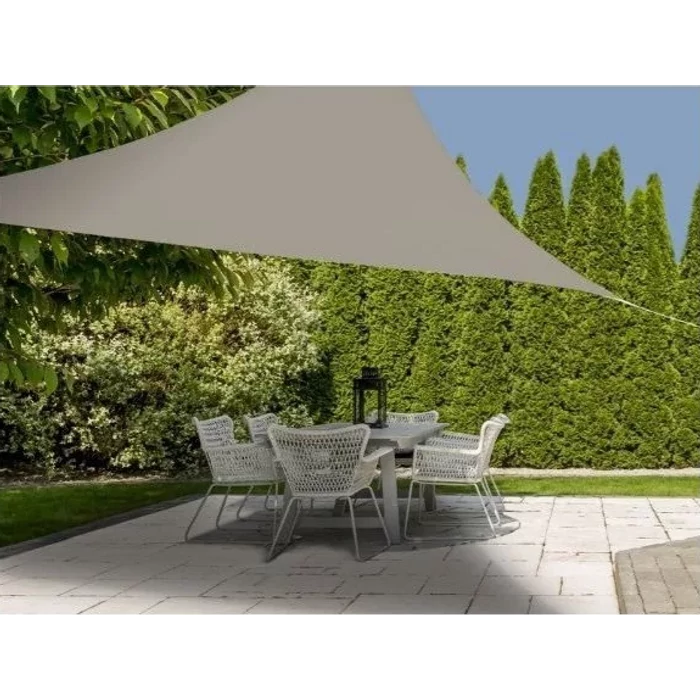 Háromszög alakú napvitorla 3,6 X 3,6 X 3,6 m homok színben