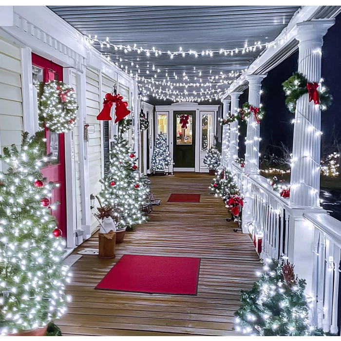 480 LED-es, 36 méteres kültéri/beltéri fényfüzér időzítővel, hidegfehér