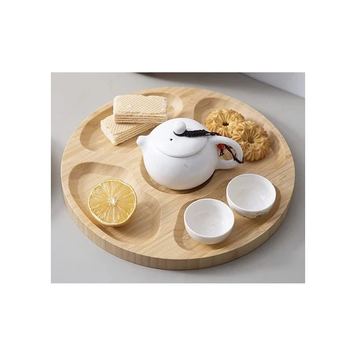 Bambusz forgó kínáló tálca