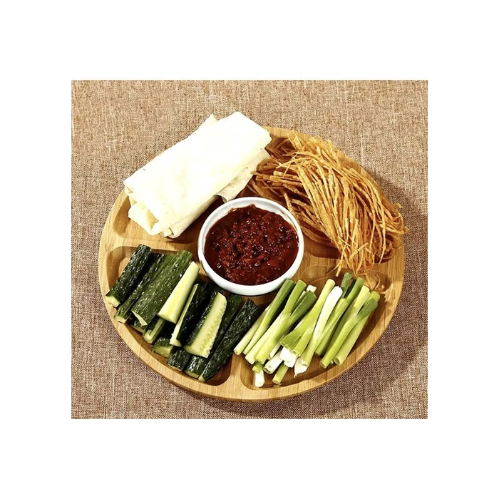 Bambusz forgó kínáló tálca