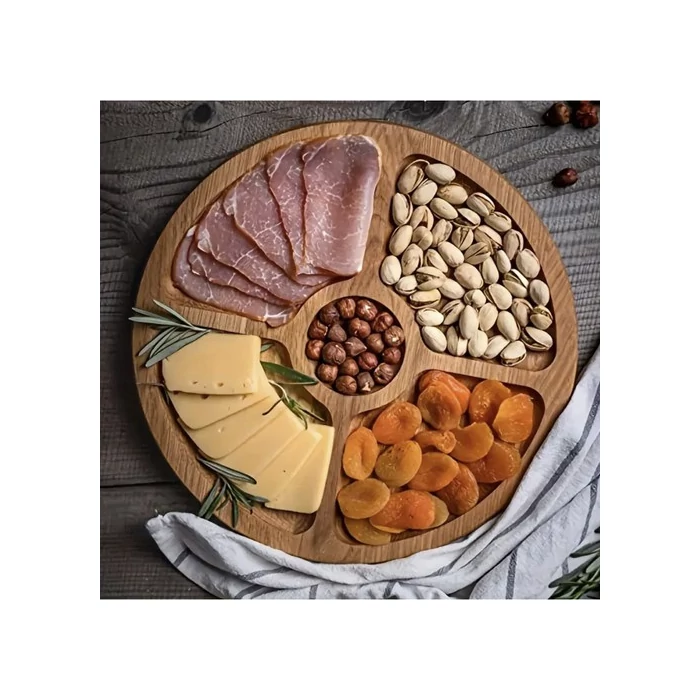 Bambusz forgó kínáló tálca