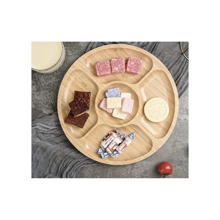 Bambusz forgó kínáló tálca