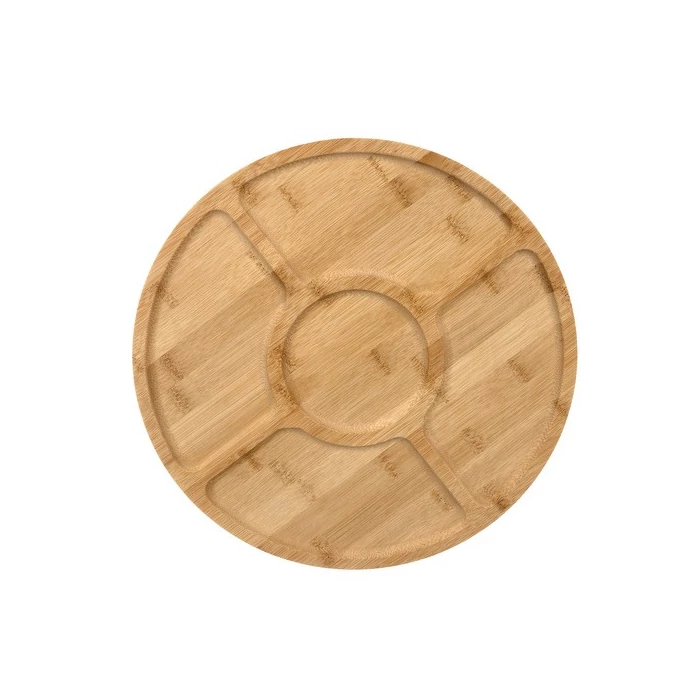 Bambusz forgó kínáló tálca